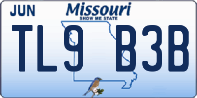 MO license plate TL9B3B