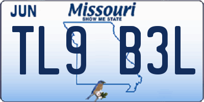 MO license plate TL9B3L