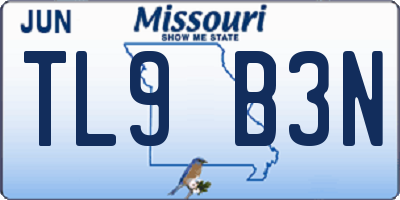 MO license plate TL9B3N