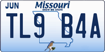 MO license plate TL9B4A