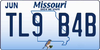 MO license plate TL9B4B