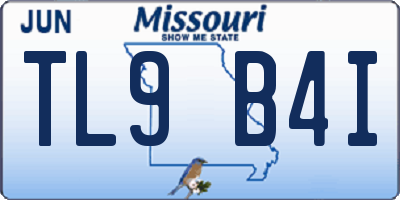 MO license plate TL9B4I