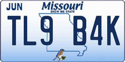 MO license plate TL9B4K