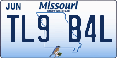 MO license plate TL9B4L
