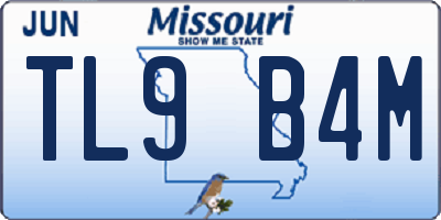 MO license plate TL9B4M