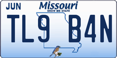MO license plate TL9B4N