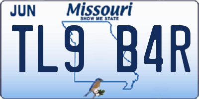 MO license plate TL9B4R