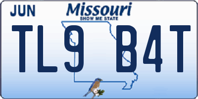 MO license plate TL9B4T
