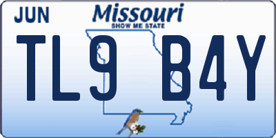MO license plate TL9B4Y