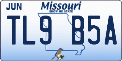 MO license plate TL9B5A