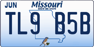 MO license plate TL9B5B