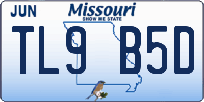 MO license plate TL9B5D