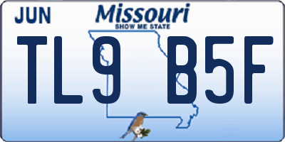 MO license plate TL9B5F