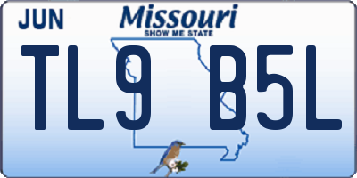 MO license plate TL9B5L