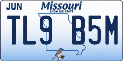MO license plate TL9B5M