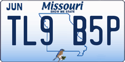 MO license plate TL9B5P