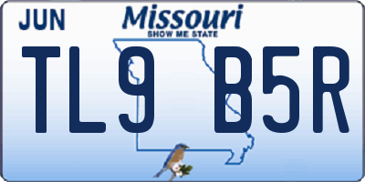 MO license plate TL9B5R