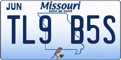 MO license plate TL9B5S