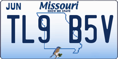 MO license plate TL9B5V