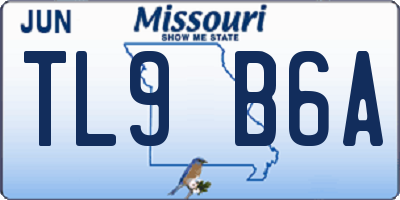 MO license plate TL9B6A