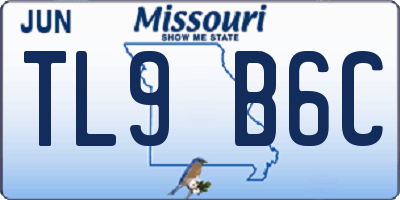 MO license plate TL9B6C
