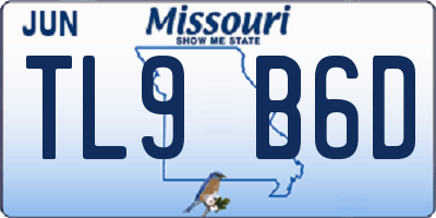 MO license plate TL9B6D