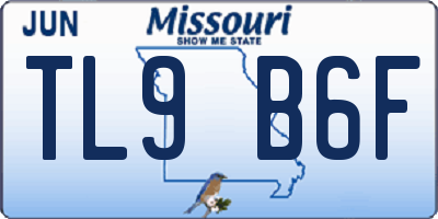 MO license plate TL9B6F