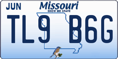MO license plate TL9B6G