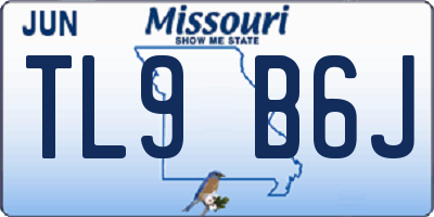 MO license plate TL9B6J