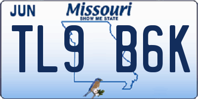 MO license plate TL9B6K