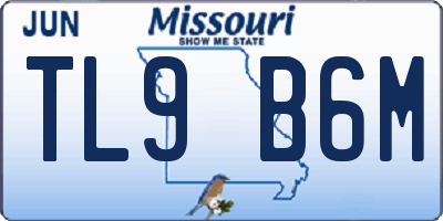 MO license plate TL9B6M