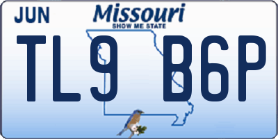 MO license plate TL9B6P