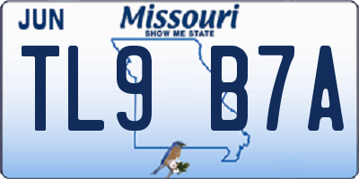 MO license plate TL9B7A