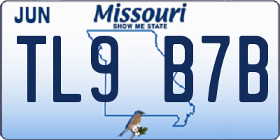 MO license plate TL9B7B