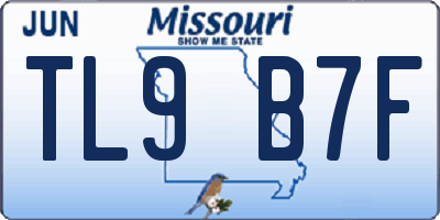 MO license plate TL9B7F