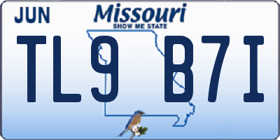 MO license plate TL9B7I
