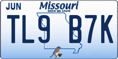 MO license plate TL9B7K