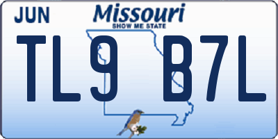 MO license plate TL9B7L