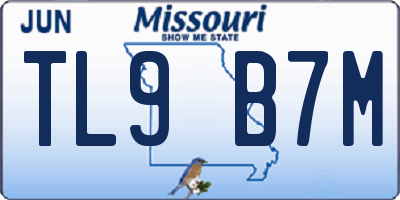 MO license plate TL9B7M