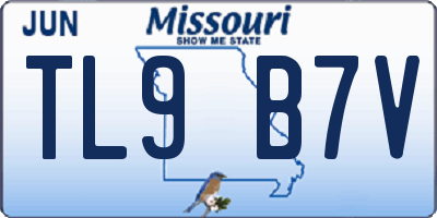 MO license plate TL9B7V