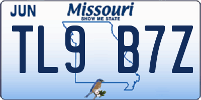 MO license plate TL9B7Z