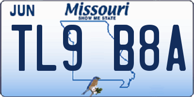 MO license plate TL9B8A