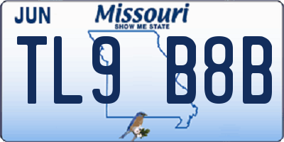 MO license plate TL9B8B