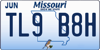 MO license plate TL9B8H