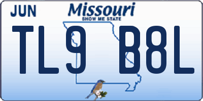 MO license plate TL9B8L