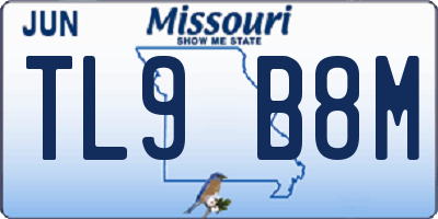 MO license plate TL9B8M