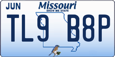 MO license plate TL9B8P