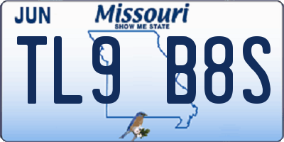 MO license plate TL9B8S