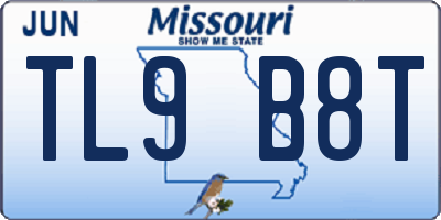 MO license plate TL9B8T