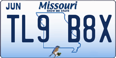 MO license plate TL9B8X